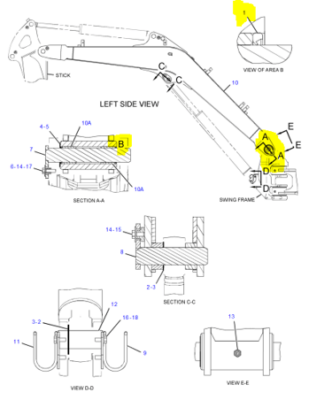 Simering prindere boom Caterpillar 304