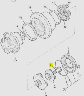 Pinion transmisie finala excavator JCB JS200