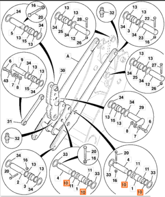 Simering link basculare cupa JCB 403