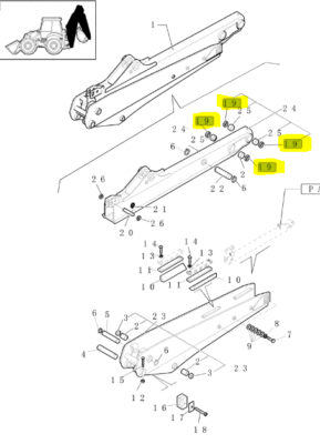 Simering varf antebrat telescopic Case 570T