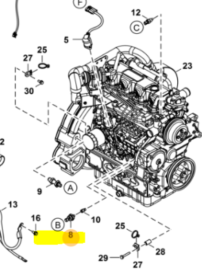 Senzor presiune ulei motor Bobcat A300