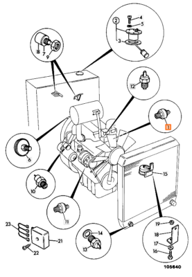 Senzor temperatura motor JCB 530