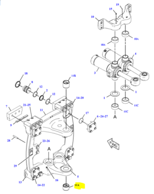 Bucsa prindere calut-brat spate Caterpillar 434E