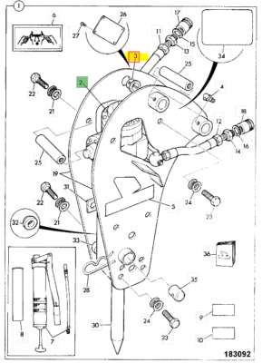 Bucsa prindere cupa buldoexcavator JCB 3DX