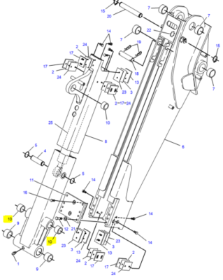 Bucsa varf brat telescopic Caterpillar 428B