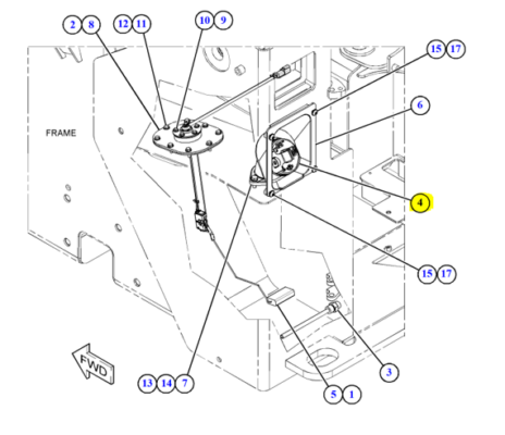 Buson rezervor combustibil Caterpillar 426F2