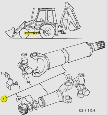 Cardan fata buldoexcavator JCB 3C