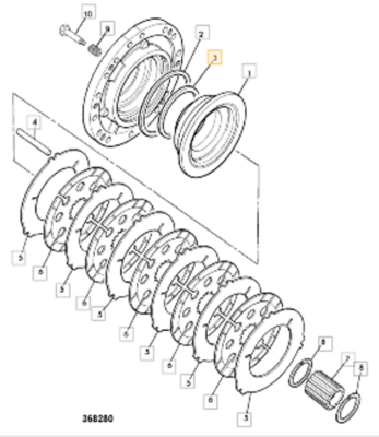 Garnitura piston frana JCB 536