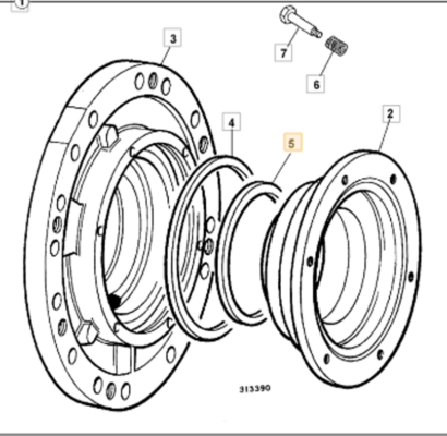 Garnitura piston frana punte JCB SD40