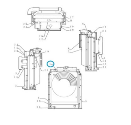 Radiator apa excavator FIAT KOBELCO E215