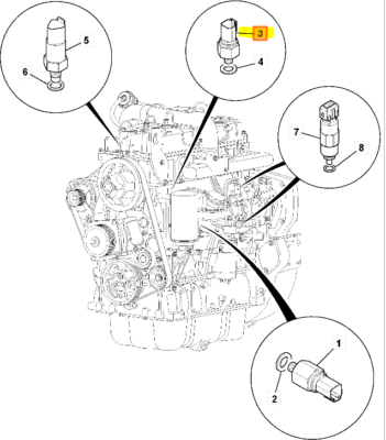 Senzor temperatura motor JCB 190