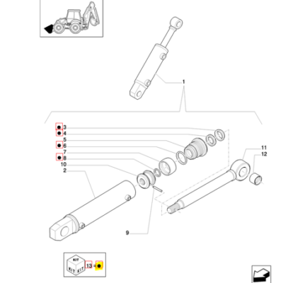 Set garnituri buldoexcavator Case 580M