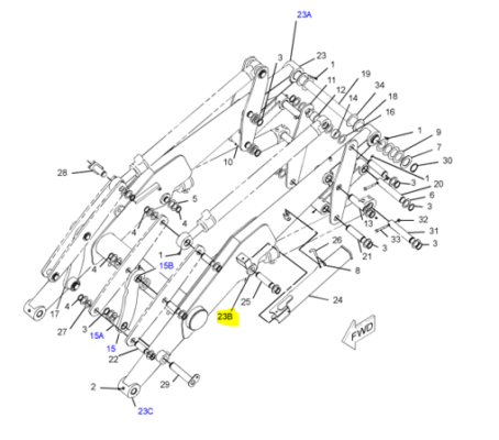 Bucsa brat fata – tija cilindrului de ridicare cupa Caterpillar 428C