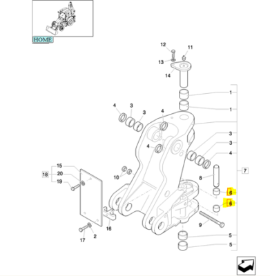 Bucsa rotire brat Case 695ST