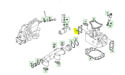 Garnitura galerie evacuare Liebherr PR724