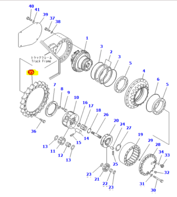 Sprocket excavator Komatsu PC240